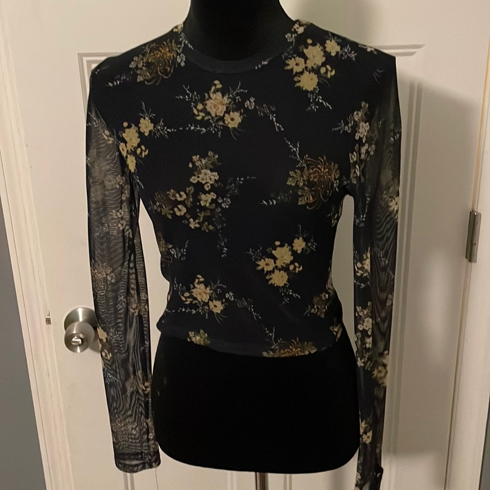 Forever 21 Sheer Floral Top